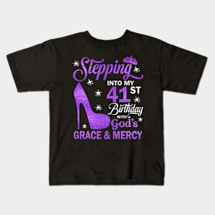 Stepping Into My 41st Birthday With God's Grace & Mercy Bday Kids T-Shirt